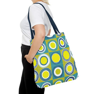 Print Tote Bag - Abstract Green Circles Pattern - Dipaliz - Bags