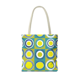 Print Tote Bag - Abstract Green Circles Pattern - Dipaliz - Bags