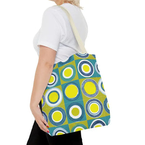Print Tote Bag - Abstract Green Circles Pattern - Dipaliz - Bags