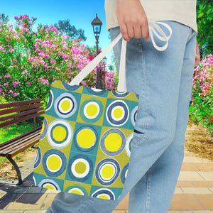 Print Tote Bag - Abstract Green Circles Pattern - Dipaliz - Bags
