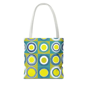 Print Tote Bag - Abstract Green Circles Pattern - Dipaliz - Bags