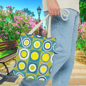 Print Tote Bag - Abstract Green Circles Pattern - Dipaliz - Bags