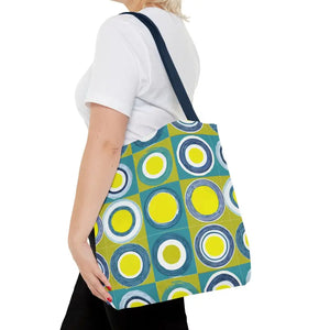 Print Tote Bag - Abstract Green Circles Pattern - Dipaliz - Bags