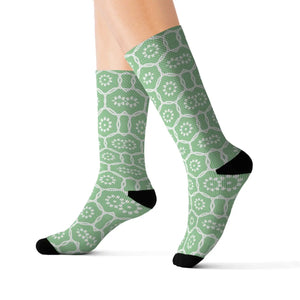 Vibrant Sublimation Socks - Abstract Pattern Green - Dipaliz