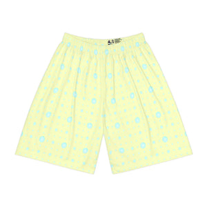 Lime Yellow Sports Shorts - Abstract Pattern - Dipaliz