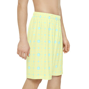 Lime Yellow Sports Shorts - Abstract Pattern - Dipaliz