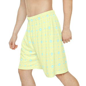 Lime Yellow Sports Shorts - Abstract Pattern - Dipaliz
