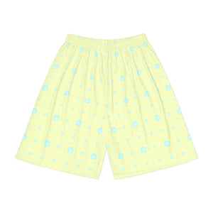 Lime Yellow Sports Shorts - Abstract Pattern - Dipaliz