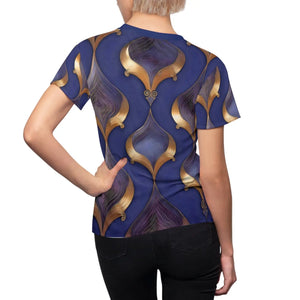 Navy Blue Abstract Pattern Women’s Tee - Polyester - Dipaliz - T-shirts