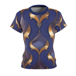 Navy Blue Abstract Pattern Women’s Tee - Polyester - Dipaliz - T-shirts