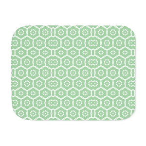 Pastel Green Sherpa Blanket – Abstract Pattern - Dipaliz - Quilts & Comforters