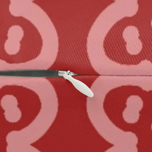 Spun Polyester Lumbar Pillow - Red Abstract Design - Dipaliz - 20’’ × 14’’ - Pillows