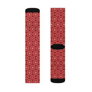 Bold Sublimation Socks - Red Abstract Pattern - Dipaliz