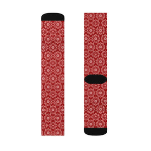 Bold Sublimation Socks - Red Abstract Pattern - Dipaliz