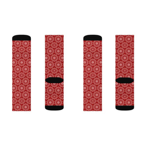 Bold Sublimation Socks - Red Abstract Pattern - Dipaliz