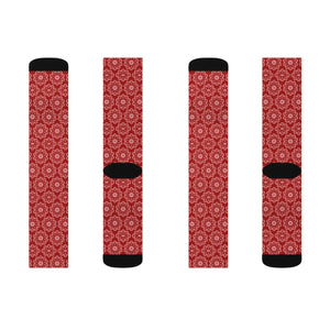 Bold Sublimation Socks - Red Abstract Pattern - Dipaliz