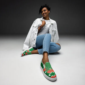 Bold Abstract Canvas Shoes Women’s Slip Casual - Dipaliz - Sneakers