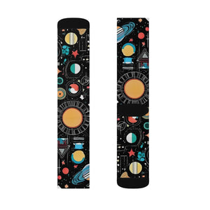 Cosmic Sublimation Socks - Abstract Planets Print - Dipaliz