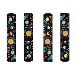 Cosmic Sublimation Socks - Abstract Planets Print - Dipaliz