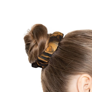 Abstract Purple and Gold Swirl Pattern Stylish Hair Accessories Scrunchie