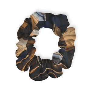 Abstract Purple and Gold Swirl Pattern Stylish Hair Accessories Scrunchie