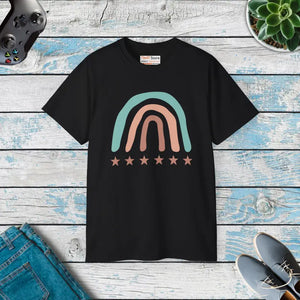 Unisex Ultra Cotton Tee - Abstract Rainbow Art Design - Dipaliz - Black / s - Clothing Tops