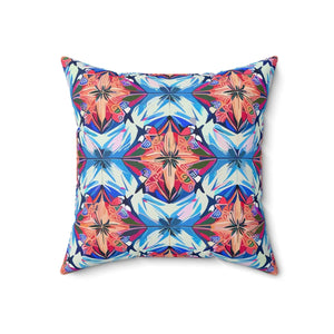 Abstract Red Polyester Square Pillow - Spun - Dipaliz - Throw Pillows