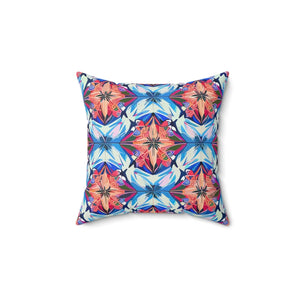 Abstract Red Polyester Square Pillow - Spun - Dipaliz - Throw Pillows