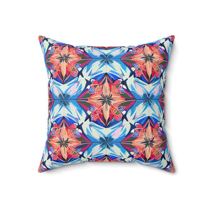 Abstract Red Polyester Square Pillow - Spun - Dipaliz - Throw Pillows
