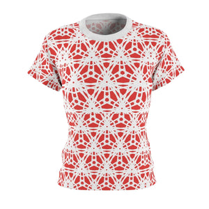 Abstract Red Pattern Tee - Polyester Comfort Fit - Dipaliz - T-shirts - Xs