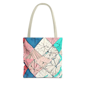 Abstract Square Print Tote Bag - Bold Style Statement - Dipaliz - 13’’ × / Beige - Bags