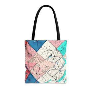 Abstract Square Print Tote Bag - Bold Style Statement - Dipaliz - 16’’ × / Black - Bags