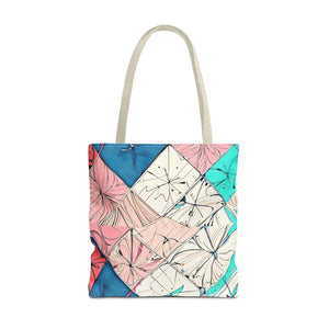 Abstract Square Print Tote Bag - Bold Style Statement - Dipaliz - 18’’ × / Beige - Bags