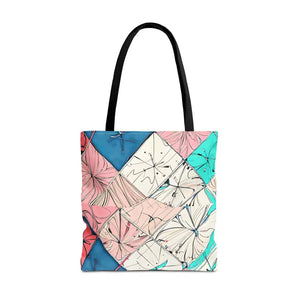 Abstract Square Print Tote Bag - Bold Style Statement - Dipaliz - 18’’ × / Black - Bags