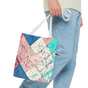 Abstract Square Print Tote Bag - Bold Style Statement - Dipaliz - Bags