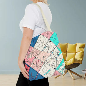 Abstract Square Print Tote Bag - Bold Style Statement - Dipaliz - Bags