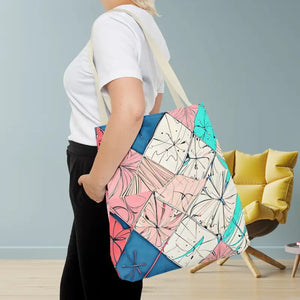 Abstract Square Print Tote Bag - Bold Style Statement - Dipaliz - Bags