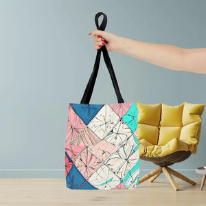 Abstract Square Print Tote Bag - Bold Style Statement - Dipaliz - Bags