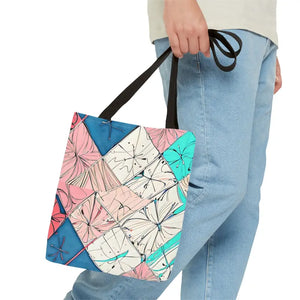 Abstract Square Print Tote Bag - Bold Style Statement - Dipaliz - Bags