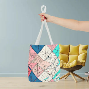 Abstract Square Print Tote Bag - Bold Style Statement - Dipaliz - Bags