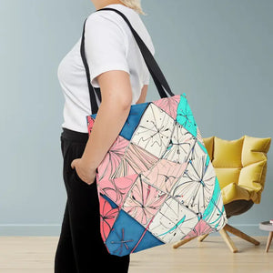 Abstract Square Print Tote Bag - Bold Style Statement - Dipaliz - Bags
