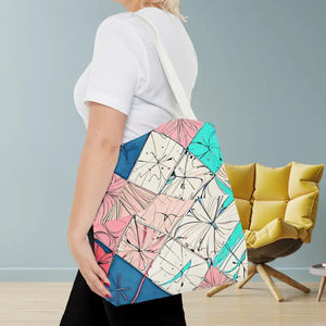 Abstract Square Print Tote Bag - Bold Style Statement - Dipaliz - Bags