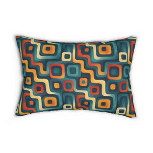 Abstract Pattern Lumbar Pillow - Spun Polyester with Insert - Dipaliz - 20’’ × 14’’ - Throw Pillows