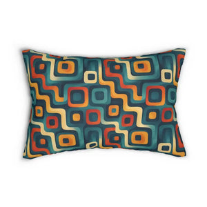 Abstract Pattern Lumbar Pillow - Spun Polyester with Insert - Dipaliz - 20’’ × 14’’ - Throw Pillows