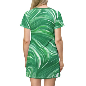 Abstract Wavy Pattern Shirt Dress – Polyester - Dipaliz - Dresses - Xs