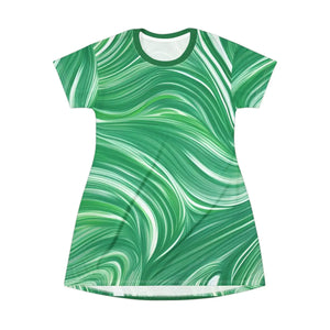 Abstract Wavy Pattern Shirt Dress – Polyester - Dipaliz - Dresses - Xs