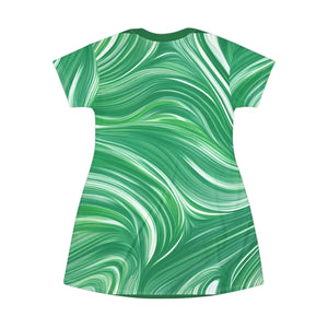 Abstract Wavy Pattern Shirt Dress – Polyester - Dipaliz - Dresses - Xs