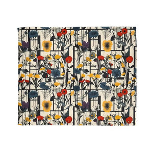 Home Decor - Abstract Wildflowers Soft Polyester Blanket - Cozy Style - Dipaliz 50’’ × 60’’