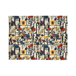 Home Decor - Abstract Wildflowers Soft Polyester Blanket - Cozy Style - Dipaliz