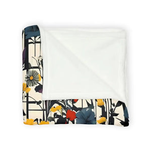 Home Decor - Abstract Wildflowers Soft Polyester Blanket - Cozy Style - Dipaliz